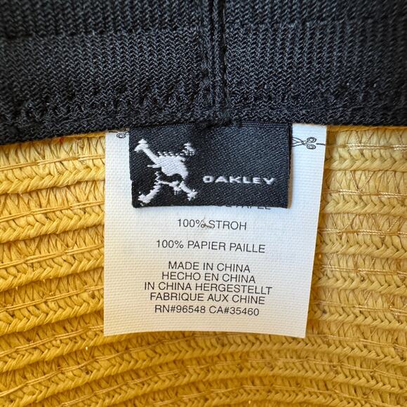 OAKLEY Hat Womens Straw Fedora Pink Gingham Plaid Band Spring Summer Vacation - Picture 6 of 7